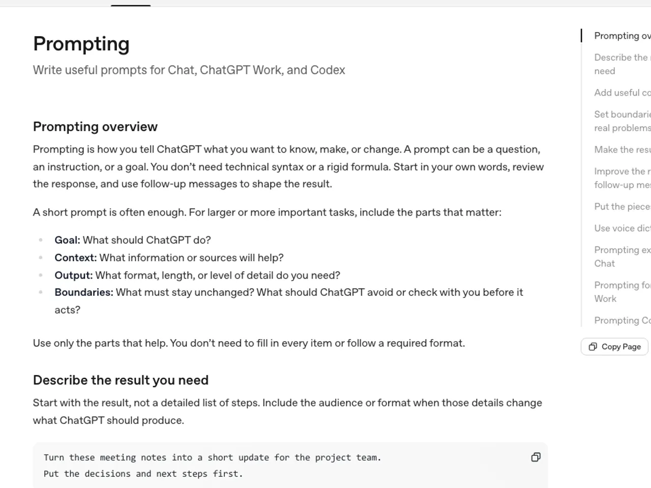 ChatGPT Learn product screen relevant to this step