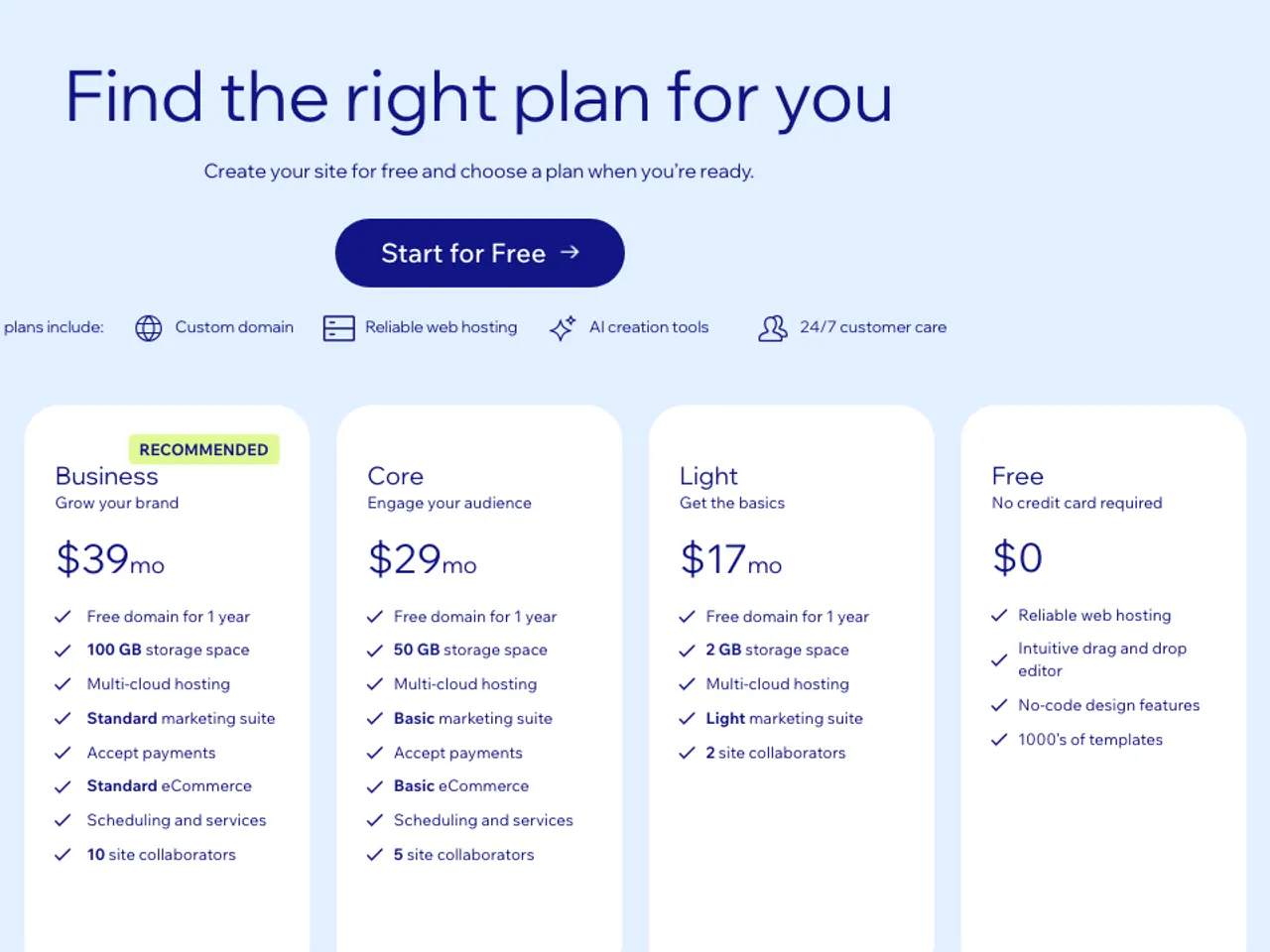 Wix product screen relevant to this step